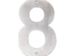 Husnummer 8 rostfritt stål