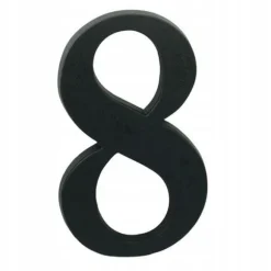 Husnummer 8 svart 19 cm