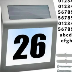 Husnummer med Solceller Led Belysning