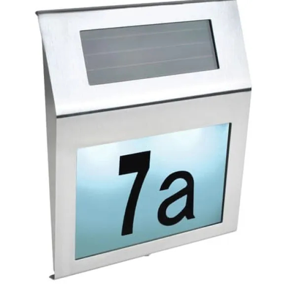 Husnummer med Solceller Led Belysning