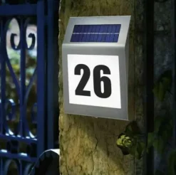 Husnummer med Solceller Led Belysning