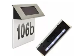 Husnummer skylt med Solcells LED Belysning