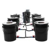 Hydroponisk hinkset, 7-hinkssystem, hög effektivitet luftpump,svart