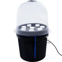 Hydroponisk klonare - Aeroponisk förökningslåda - 8 hål - 5 l - Dimteknik - Rund - PP/PVC - Svart