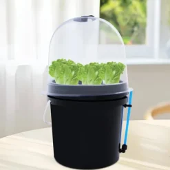 Hydroponisk klonare - Aeroponisk förökningslåda - 8 hål - 5 l - Dimteknik - Rund - PP/PVC - Svart