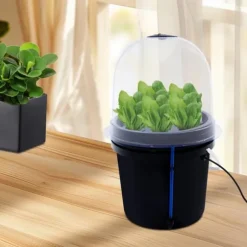 Hydroponisk klonare - Aeroponisk förökningslåda - 8 hål - 5 l - Dimteknik - Rund - PP/PVC - Svart