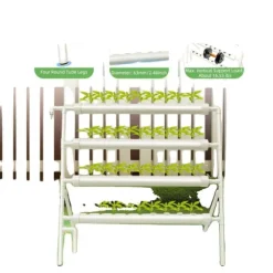 Hydroponisk Odling Kit, PVC Material, 36 Växtplatser, Dimensioner 95 x 45 x 100 cm, Vattenpump Spänning DC 12V, Max Pumpflöde 200 L/h