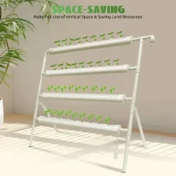 Hydroponisk Odling Kit, PVC Material, 36 Växtplatser, Dimensioner 95 x 45 x 100 cm, Vattenpump Spänning DC 12V, Max Pumpflöde 200 L/h