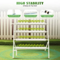 Hydroponisk växtkit, kapacitet för 36 växter, 4 nivåer, DC 12V pump, 4W effekt, platsbesparande vertikal design