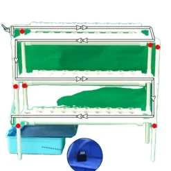 Hydroponiskt odlingskit, 3 lager, 90 växtplatser,Vit