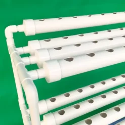 Hydroponiskt odlingskit - 3-nivåsystem, 90 planteringsplatser - Jordlös odling - Vattenbesparande - Odlingskrukor med ställ - Vit