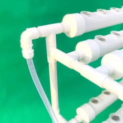 Hydroponiskt odlingskit - 3-nivåsystem, 90 planteringsplatser - Jordlös odling - Vattenbesparande - Odlingskrukor med ställ - Vit