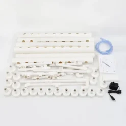 Hydroponiskt odlingskit - 3-nivåsystem, 90 planteringsplatser - Jordlös odling - Vattenbesparande - Odlingskrukor med ställ - Vit