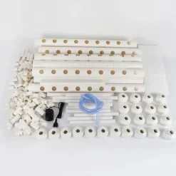 Hydroponiskt odlingskit - 3-lagers odlingssystem - 108 hål - PVC-U - Rör Ø 6,3 cm - Hål Ø 3,2 cm - Slang 1,2 m - Vit