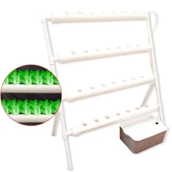 Hydroponiskt odlingskit, 36 platskapacitet, vertikal design,Vit