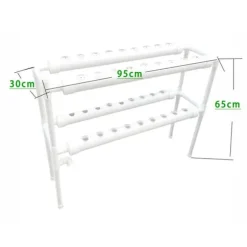 Hydroponiskt odlingskit - System med 36 hål - Två lager - Håldiameter 32 mm - Pump 220V/50Hz - För balkong - Vattentank ingår ej - Ljusgrå