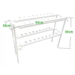 Hydroponiskt odlingskit - 2 Lager - 36 Odlingsplatser - 4 Rör - Jordfri Grönsaks/Örtodling - För Hem, Trädgård, Kontor