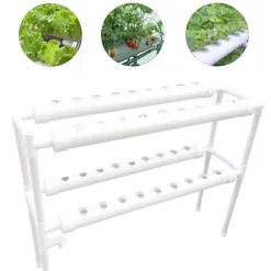 Hydroponiskt odlingskit - Såbrätte med lock - Dubbla Lager - Med 36 Hål - För Balkong & Inomhus - Plast - Vit