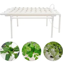 Hydroponiskt odlingskit - 6-rörssystem - 54 odlingsplatser - 1 nivå - PVC - Komplett set - Vit