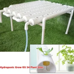 Hydroponiskt odlingskit - 1-lagersystem - 54 hål - PVC-U - Håldiameter 3,2 cm - 4/6 rör - Lila