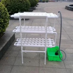 Hydroponiskt odlingskit - 3-lagers system - 90 odlingsplatser - Såbricka med lock - Röd