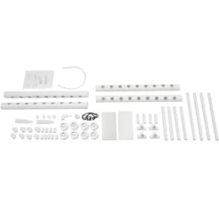 Hydroponiskt odlingskit - Hydroponiskt system - 4 rör - 36 odlingshål - En nivå - För grönsaker, örter, blommor - Vit