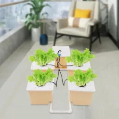 Hydroponiskt Odlingskit - 4-Hinkars System - Pump 300 l/h - 11 l Hinkar - Komplett Set - För Inomhus/Utomhus