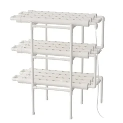 Hydroponiskt odlingskit, 3 lager, 108 växtplatser,VIT