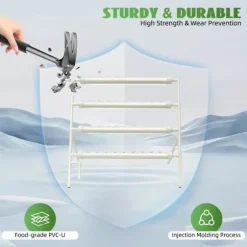 Hydroponiskt odlingskit - Rörsystem i PVC - Med 36 Odlingsplatser - Diameter 32 mm - Storlek 95×45×100 cm - Spänning 220 V/50 Hz - Utan Reservoar