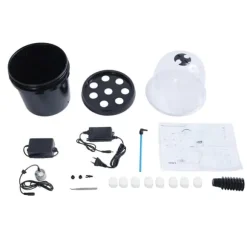 Hydroponiskt odlingskit, dimkulturteknik, modern design, komplett kit,Svart