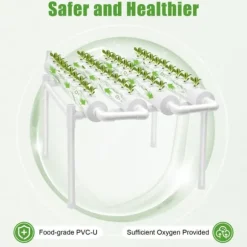 Hydroponiskt odlingskit, platsbesparande design, 36 växtplatser,VIT