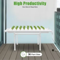 Hydroponiskt odlingskit, platsbesparande design, 36 växtplatser,VIT