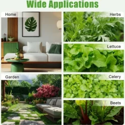 Hydroponiskt odlingskit, platsbesparande design, 36 växtplatser,VIT