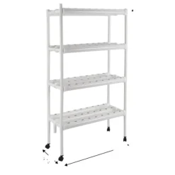 Hydroponiskt odlingskit, 4-våningssystem, kapacitet för 108 växter,Vit