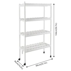 Hydroponiskt odlingssystem - Planteringskit - 4 lager, 108 platser - Med timer och vattenpump - PVC - För sallad, raps och betor
