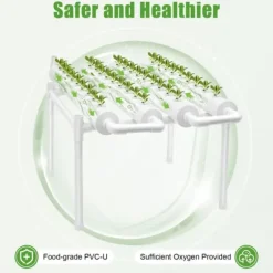 Hydroponiskt odlingssystem - NFT rörkit - 1 Lager - 36 Planteringshål - 4 Rör - PVC-U - Rör Ø6,3 cm - Hålavstånd 8 cm - Vit