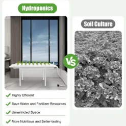 Hydroponiskt odlingssystem - NFT rörkit - 1 Lager - 36 Planteringshål - 4 Rör - PVC-U - Rör Ø6,3 cm - Hålavstånd 8 cm - Vit