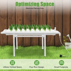 Hydroponiskt odlingssystem - NFT rörkit - 1 Lager - 36 Planteringshål - 4 Rör - PVC-U - Rör Ø6,3 cm - Hålavstånd 8 cm - Vit