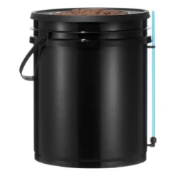 Hydroponiskt odlingssystem, 5-gallons djupvattenkultur, 30x30x38 cm, svart, PP-material