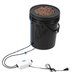 Hydroponiskt odlingssystem, 5-gallons djupvattenkultur, 30x30x38 cm, svart, PP-material