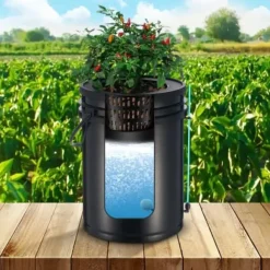 Hydroponiskt odlingssystem, 5-gallons djupvattenkultur, 30x30x38 cm, svart, PP-material