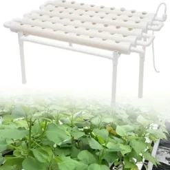 Hydroponiskt odlingssystem - Odlingskit - 54 plantplatser - Jordfri odling - För grönsaker - Vit