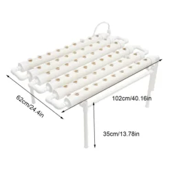 Hydroponiskt odlingssystem - Odlingskit - 54 plantplatser - Jordfri odling - För grönsaker - Vit