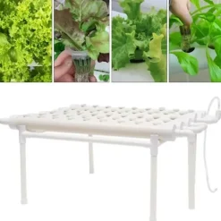 Hydroponiskt odlingssystem - Odlingskit - 54 plantplatser - Jordfri odling - För grönsaker - Vit