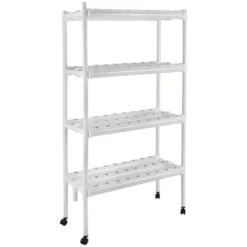 Hydroponiskt Odlingssystem - 4 Våningar 108 Odlingsplatser - Timerstyrd Vattenpump - PVC - Hydroponiskt Odlingskit - För Sallad Raps Betor