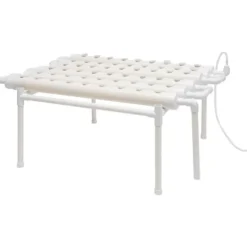 Hydroponiskt odlingssystem - 1-lagers rörsystem - 54 odlingsplatser - PVC-U - Rör Ø 6,3 cm, Hål Ø 3,2 cm - Vattensnålt - Ljusgrå