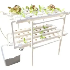 Hydroponiskt odlingssystem - Odlingssats - 72 hål - PVC - För grönsaker - Vit