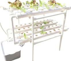 Hydroponiskt odlingssystem - Odlingssats - 72 hål - PVC - För grönsaker - Vit