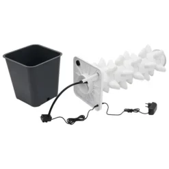 Hydroponiskt odlingssystem - Vertikalt tornkit - 6 våningar - 30 planteringshål - Med vattenpump - Vattennivåmätare - Vit/Grå