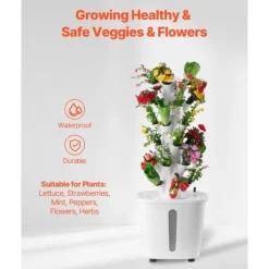 Hydroponiskt Odlingssystem 30 Poddar, Smart Hydroponiskt Torn, Vattencirkulationsfunktion